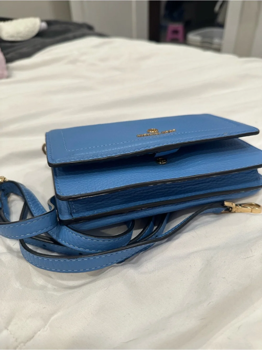 Michael Kors Bright Blue Pebbled Leather Continental Wallet NWOT